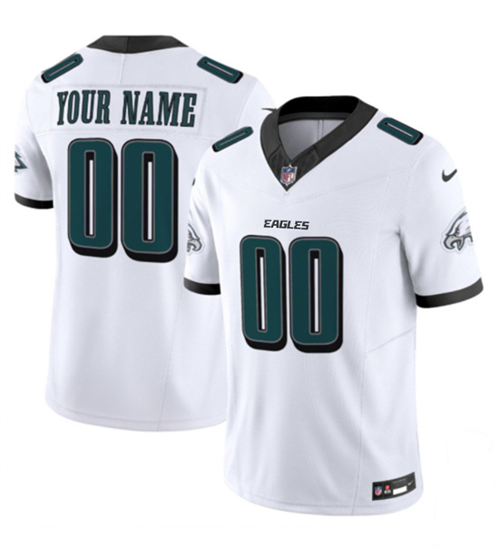 Men's Philadelphia Eagles Active Player Custom White 2024 New F.U.S.E. Vapor Untouchable Limited Stitched Football Jersey